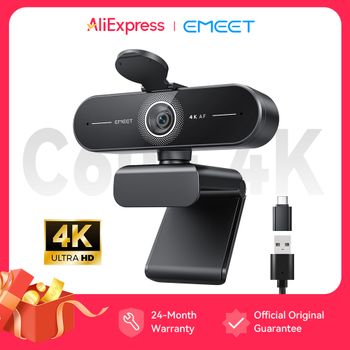 Cámara Web EMEET C60E 4K para Streaming y Juegos, Cámara de Transmisión en Vivo con Doble Micrófono y Enfoque Automático PDAF, Cámara Web USB Plug & Play para PC y Mac
