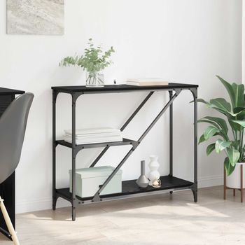 Mesa Consola - Mueble De Entrada - Madera Contrachapada - Roble Negro (88.5x30x75cm)