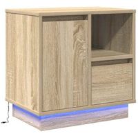 mesita de noche 50x345x50 cm madera - marron