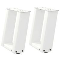 patas de mesa de centro forma u 2 uds  patas para mesa acero blanco 30x30-31 cm