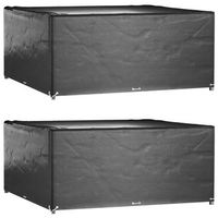 fundas muebles de jardin 2 uds  cubiertas muebles jardin 16 ojales cuadrado 300x300x75 cm cfw19083