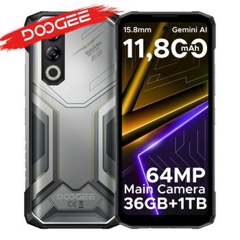 Teléfono robusto DOOGEE Blade20 Max con pantalla de 120Hz, 36 Go de RAM (12 24), 1 To de ROM, batería Gemini AI de 11800 mAh, Smartphones Android 15