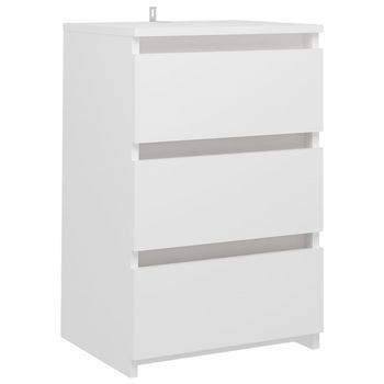 Mesita De Noche Madera De Ingeniería Blanco 40x35x62,5 Cm Vidaxl