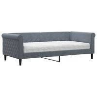 cama para adulto  cama individual  sofa cama con colchon terciopelo gris oscuro 90x190 cm