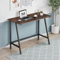 escritorio estilo industrial marco de acero 100x50x77 cm madera oscura