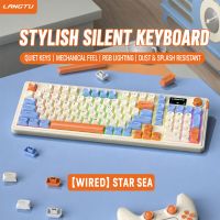 teclado de membrana rgb con cable langtu l98 98 teclas silencioso ideal para oficina y juegos con un diseno estetico atractivo para ordenadores portatiles y de escritorio r