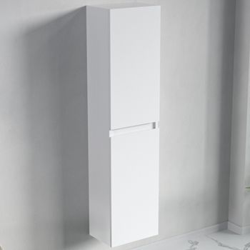 Columna De Baño Suspendida 4 Estantes 140 Cm Blanco Brillante - Lomazoo Marbella