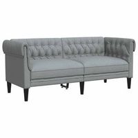 sofa chesterfield de 2 plazas tela gris claro vidaxl