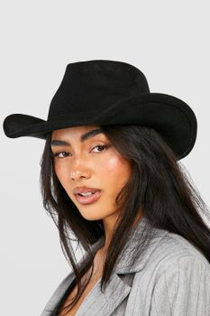 Sombrero Borsalino Estilo Cowboy Con Filo Curvo, Negro