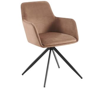 Silla de comedor olema en terciopelo marrón 62x56x81 cm