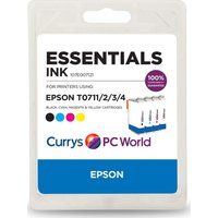essentials t071 tri-colour  black epson ink cartridge - multipack black