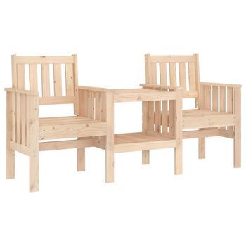 Banco De Jardín Con Mesa 2 Plazas Madera Maciza De Pino Vidaxl
