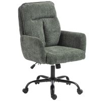 homcom silla de oficina ergonomica con altura regulable asiento ancho funcion de balanceo verde oscuro   aosom espana