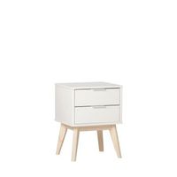 mesita de noche 2 cajones mdf lacado klast home nordico 40 x 53 cm - blanco