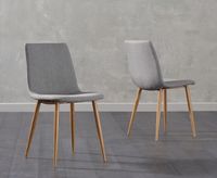 helsinki grey wooden leg fabric dining chairs - grey
