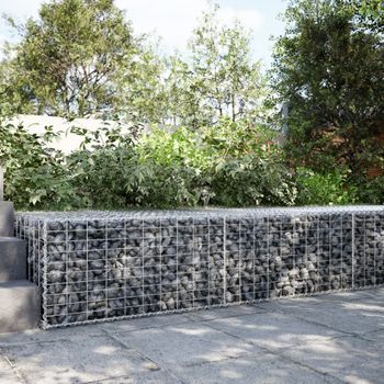 Cesta De Gaviones | Gavión Para Piedras | Gavión Decorativo Con Cubierta Hierro Galvanizado 200x100x50 Cm Cfw863665