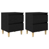 armarios de cama 2 uds roble negro 40 x 35 x 50 cm vidaxl