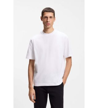 BOSS para hombre. 50479928 Camiseta oversize fit blanco (M), Casual, Algodón, Manga corta