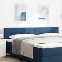 vidaxl cabecero ajustable en altura con cabecera azul 200 cm tela