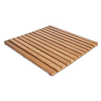 Tarima / Alfombra Flexible Para Ducha Y Baño, En Madera De Teca (50 X 50 Cm)