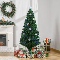 arbol de navidad artificial de pvc metal homcom 60x60x150 cm - verde