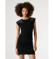 pepe jeans para mujer pl9537726 vestido brilla negro m casual algodon manga corta