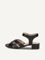 caprice heeled sandal black made of leather with block heel size 375