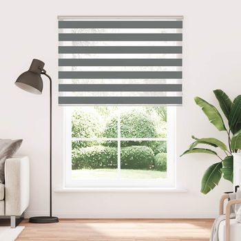Estor Cebra | Persiana Cebra Gris Oscuro Tejido Ancho 160,9 Cm Poliéster Cfw3075810