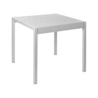 mesa de jardin de material sintetico de 4 plazas resistente a la intemperie al aire libre patio gris bartica