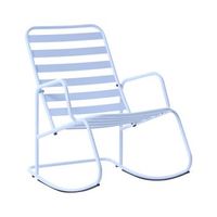 silla mecedora moderna de metal para jardin diseno de listones exterior aluminio azul claro turi