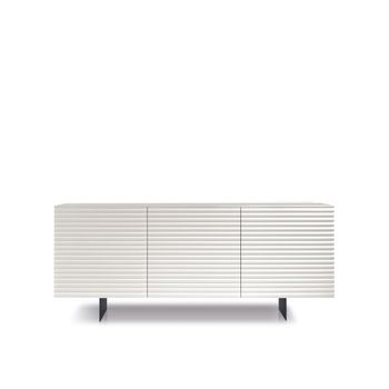 Aparador de madera blanca con 3 puertas 180x50 cm 80h