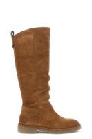 botas de ante con pliegues cognac