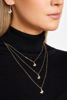 conjunto de collar y pendientes dorados mariposas