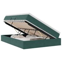 cama con almacenamiento y colchon verde oscuro 140 x 200 cm vidaxl