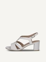 caprice heeled sandal white made of leather with block heel size 40