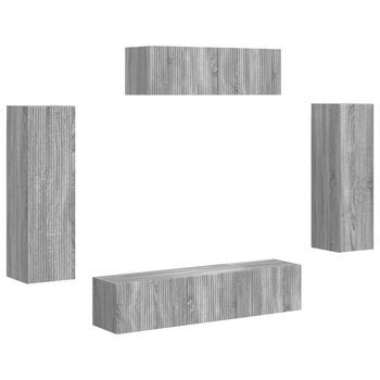 Mueble De Tv 5 Uds | Mueble De Salón | Gabinete De Tv Gris Sonoma