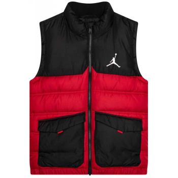 Chaleco Jordan JB Puffer negro y rojo