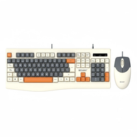 sodany kit teclado y raton retro usb con cable diseno vintage espanol con n teclas bicolor gaming y oficina