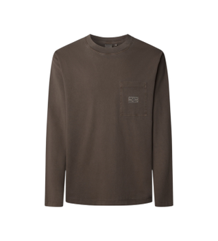 Pepe Jeans para hombre. PM5010100 Camiseta Thor marrón (S), Casual, Algodón, Manga larga