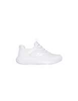 zapatillas skechers bounder - brisk-burst blanco knit mesh plata nino