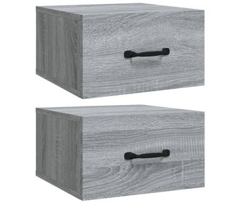 Vidaxl mesitas de noche de pared 2 uds color gris sonoma 35x35x20 cm