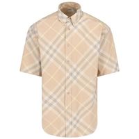 burberry camisa manga corta shirt 8082478 1004 beige para mujer