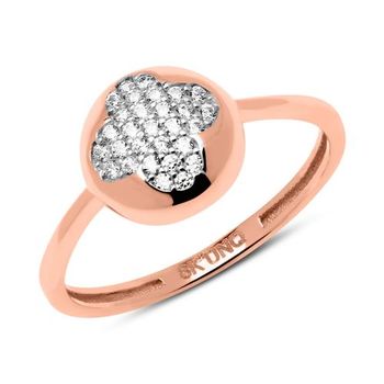Anillo de mujer de oro rosa 8 quilates con circonita