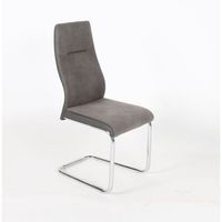 silla olivier de diseno en metal y tela color gris - lote de 4
