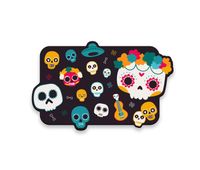 mantel individual catrinas catrinas - negro - 30x40 cm