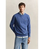 gant para hombre 2006065 sudadera shield de cuello redondo azul m casual algodon