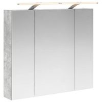 armario con espejo de bano gris concreto 80 x 145 x 70 cm vidaxl