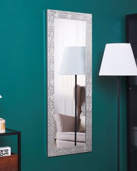 Espejo de pared de material sintético plateado 130x50