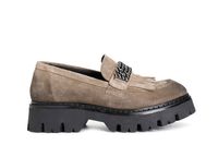 mocasin de mujer con flecos y complemento de ante nut
