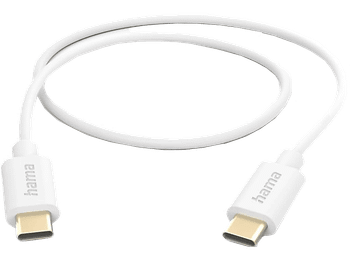 Cable USB-C - Hama 00201590, USB 2.0, USB-C, 1m, 480 Mbit/s, Blanco
